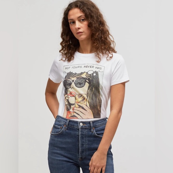 NWT redone classic tee not yours size XS cream - Picture 3 of 6